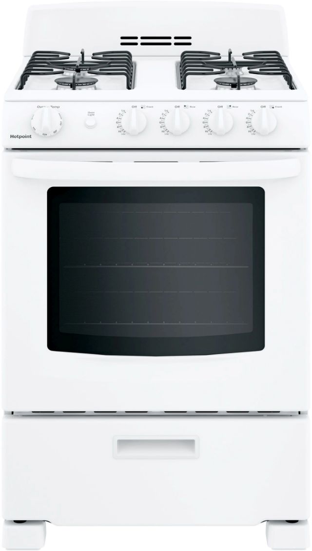 Hotpoint® 24" White Freestanding Gas Range-0