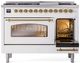 Ilve® Nostalgie II Series 48" White Pro Style Dual Fuel Range-3