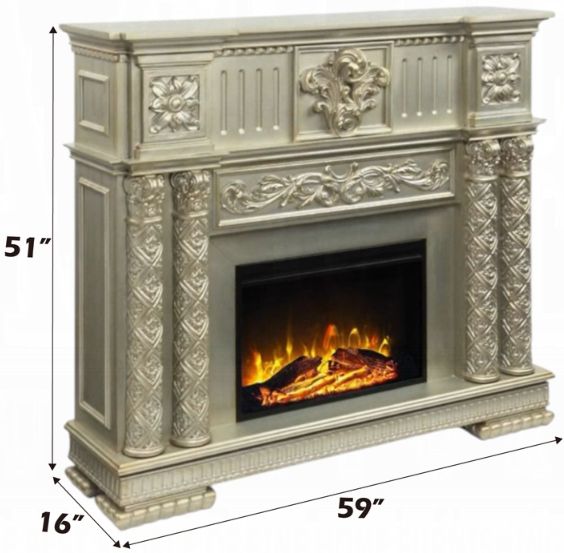 ACME Furniture Vendom Gold Patina Fireplace-2