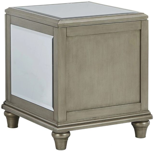 Signature Design by Ashley® Chevanna Mirror Top End Table with Platinum Base -3