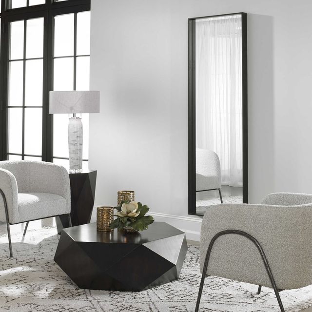 Uttermost® Kahn Matte Black Rectangular Mirror-1