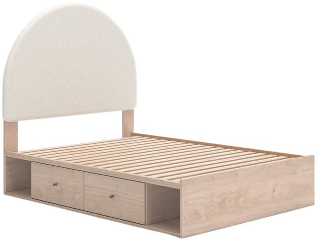 Signature Design by Ashley® Shapella Tan/White Youth Full 2-Drawer Upholstered Storage Panel Bed-0