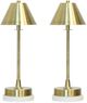 Stylecraft 2-Piece Antique Brass Portable Rechargeable LED Lamp Set-0