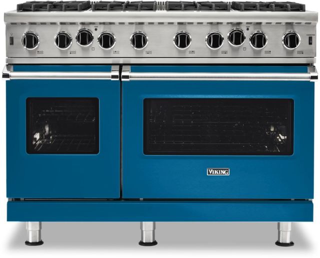 Viking® 5 Series 48" Alluvial Blue Freestanding Liquid Propane Range-0