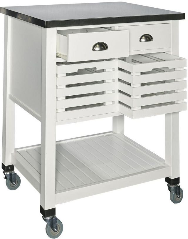 Linon Robbin White Kitchen Cart-3