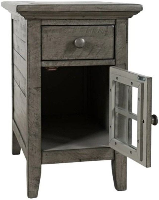 Jofran Inc. Rustic Shores Stone Power Chairside Table-3