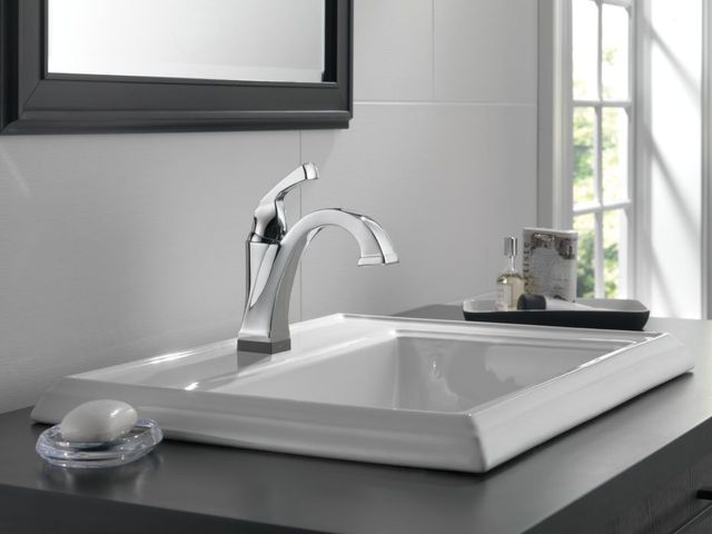 Delta Dryden® Chrome Touch2O® Bathroom Faucet with Touchless Technology with Drain-3