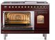 Ilve® Nostalgie II Series 48" Burgundy Pro Style Dual Fuel Range-3