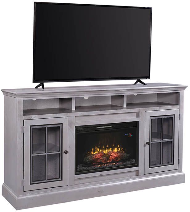 Aspenhome® Churchill Smokey Grey Highboy Fireplace Console-0