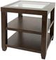 Jofran Inc. Urban Icon Glass Top End Table with Merlot Base-3