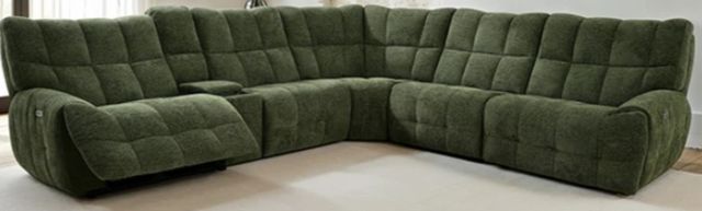 Furniture of America® Southwold 6-Piece Jade Green Power Reclining Sectional-1