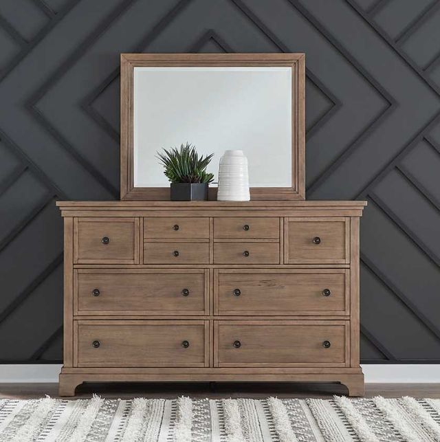 Liberty Furniture Haven Hills Camel Beige Dresser and Mirror-1