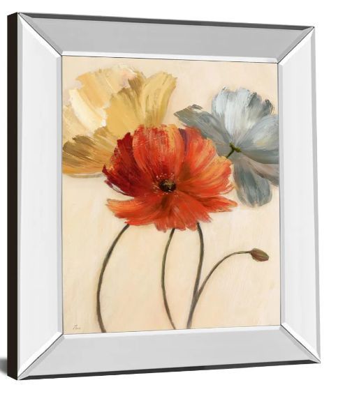 Classy Art Poppy Palette l by Nan Mirror Framed Wall Art-1