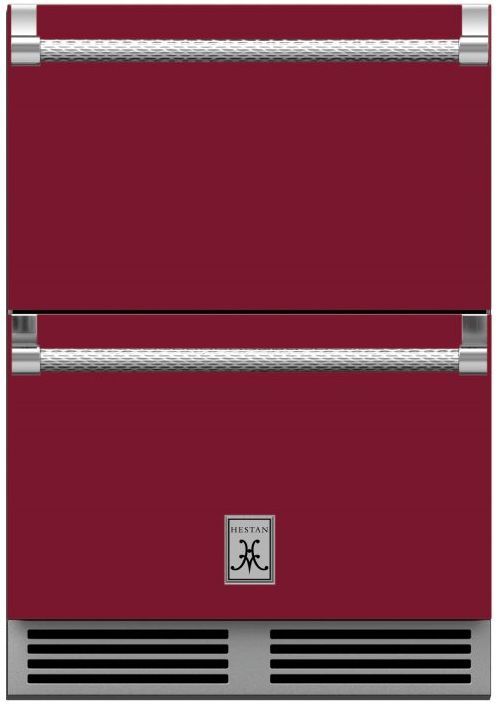 Hestan® GRF Series 24" 5.2 Cu. Ft. Burgundy Outdoor Refrigerator and Freezer Drawer-0