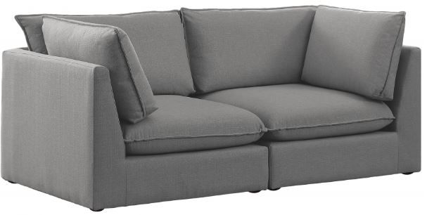 Meridian Furniture Mackenzie Grey 80" Modular Linen Fabric Sofa-0