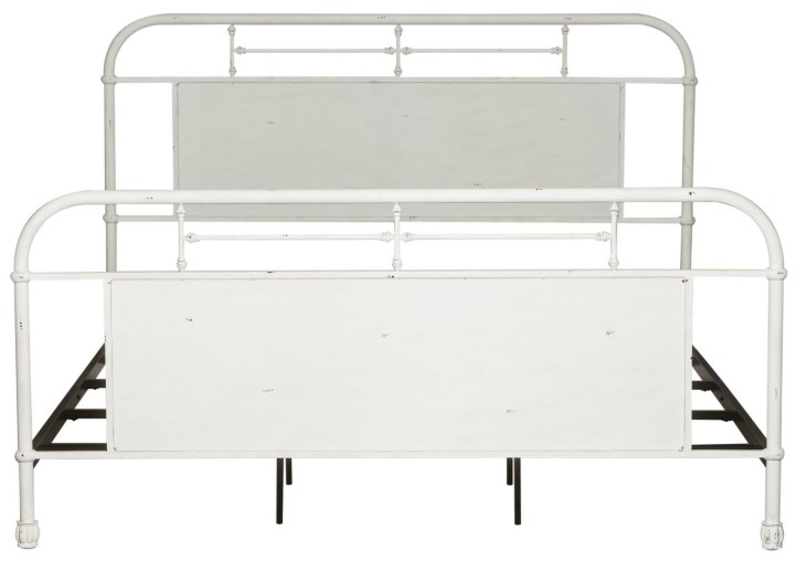 Liberty Furniture Vintage Antique White Queen Metal Rod Bed