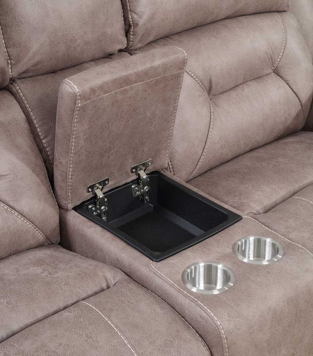 Steve Silver Co. Aria Desert Sand Power Reclining Loveseat with Console-3