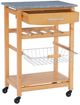 Linon Zoey Natural Kitchen Island with Granite Top-3