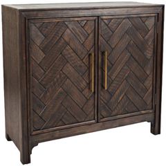 Jofran Inc. Gramercy Dark Brown Chevron 2-Door Accent Cabinet