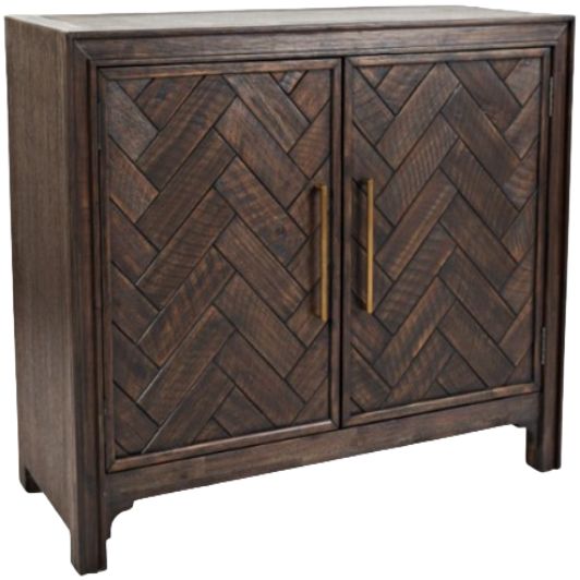 Jofran Inc. Gramercy Dark Chevron 2-Door Accent Cabinet-0