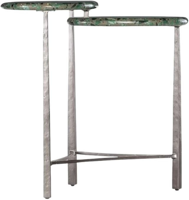 Hooker® Furniture Commerce and Market Antares Black/Charcoal/Green End Table with Pewter Base-0