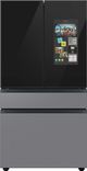 Samsung Bespoke 23 Cu. Ft. Charcoal Glass/Custom Panel Ready French Door Refrigerator with Family Hub™-0