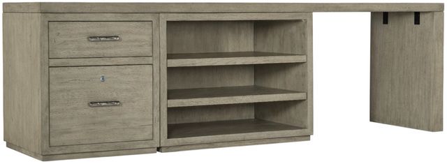 Hooker® Furniture Linville Falls Mink 96" Desk with Small File and Open Desk Cabinet-0