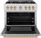 ZLINE Select Autograph Edition 36" Satin Stainless Steel Pro Style Dual Fuel Range with Champagne Bronze Accents-1