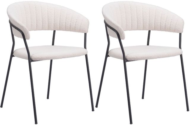 Zuo® Modern Josephine 2-Piece Black/Cream Dining Arm Chair Set-0