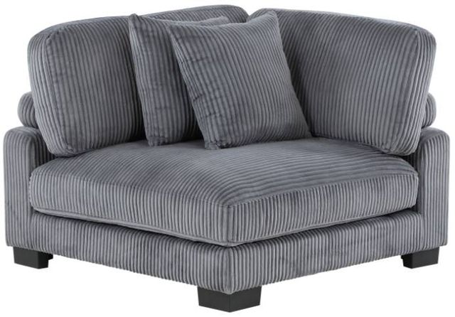 Homelegance® Traverse 2-Piece Plush Gray Corduroy Modular Sectional with Ottoman-4