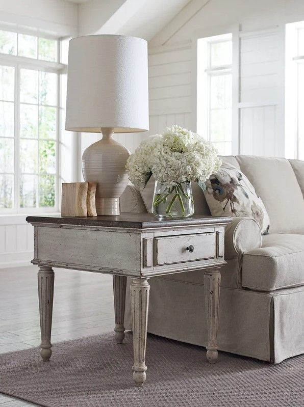 Hammary® Southbury Brown End Table with White Base-2