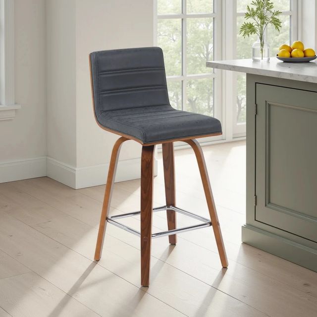 Armen Living Vienna 3-Piece Vintage Black/Walnut Swivel Counter Stool Set-1