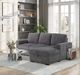 Global Furniture USA U2660-3 3-Piece Corduroy L-Shaped Sectional and Chaise-3