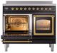 Ilve® Nostalgie II Noblesse 40'' Glossy Black Pro Style Induction Range with Brass Trim-3