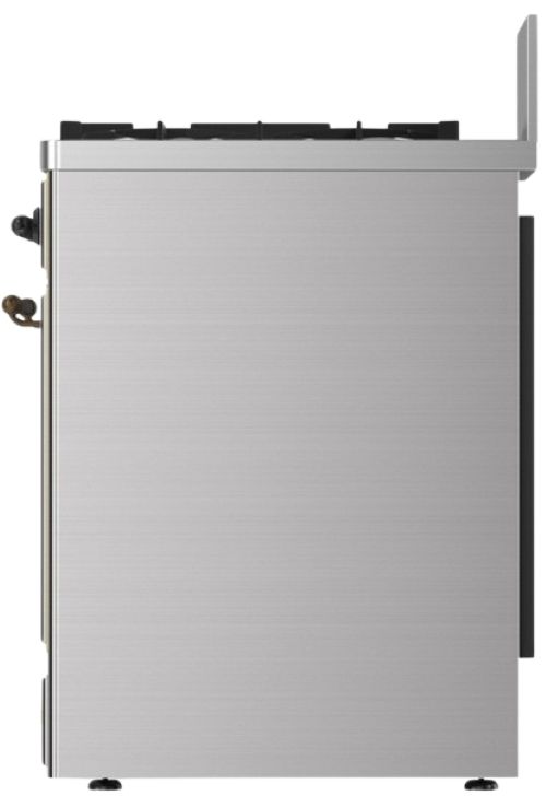 Ilve® Majestic III 30" Stainless Steel Pro Style Dual Fuel Liquid Propane Range with Solid Door and Burnished Trim-3