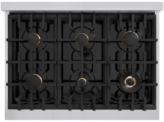 ZLINE Classic Series Autograph Edition 36" Stainless Steel Pro Style Dual Fuel Range with Black Matte Accents-1
