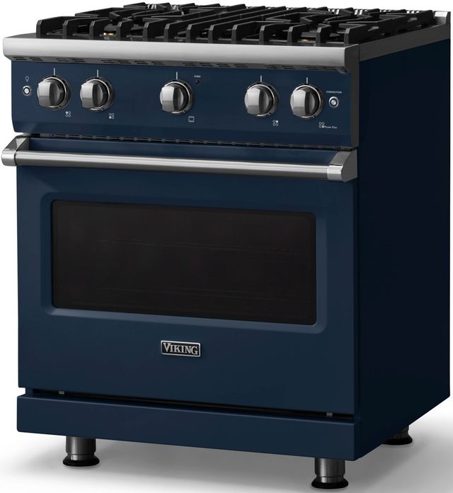 Viking® 5 Series 30" Slate Blue Pro Style Gas (LP) Range with Polished Chrome Trim-2