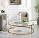 Uttermost® Radius Glass Top Coffee Table with Antique Gold Frame-1
