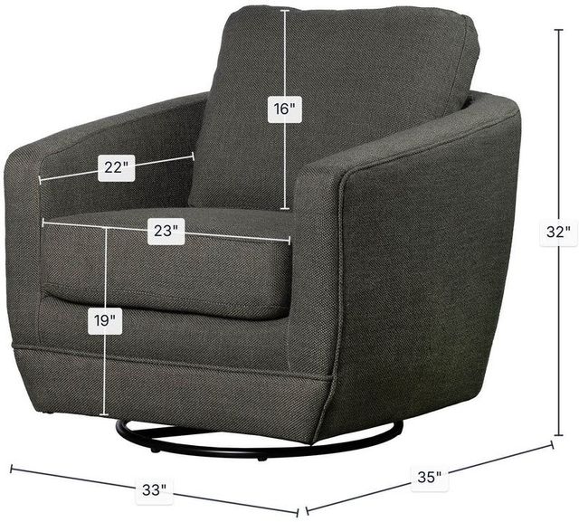 LH Home Feather Baltimo Matte Black/Smokey Sage Swivel Glider Chair-2