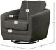 LH Home Feather Baltimo Matte Black/Smokey Sage Swivel Glider Chair-2