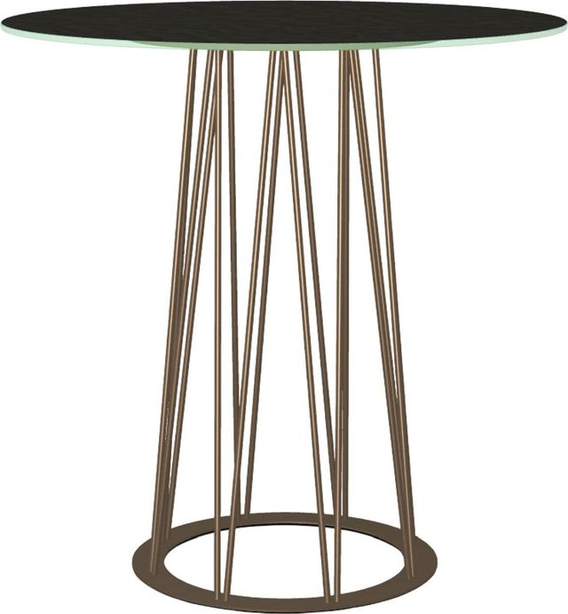 Amisco Customizable Calypso 42" Round Pub Bar Height Table with 0.5" Starstone on Glass Top-0
