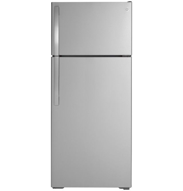 GE® 28" 17.5 Cu. Ft. Stainless Steel Top Freezer Refrigerator-0