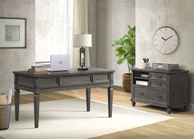 Intercon Foundry Brushed Pewter Lateral File Cabinet-2