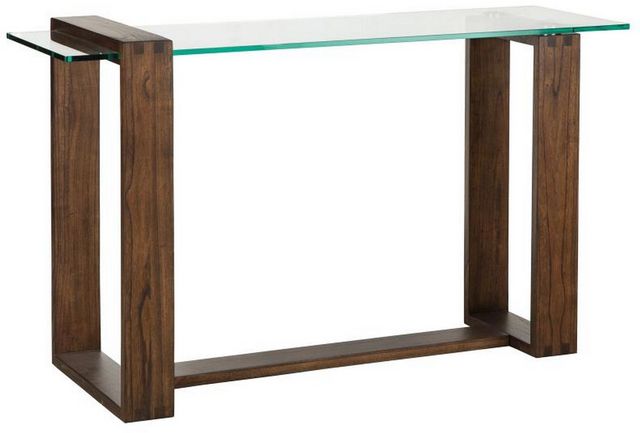 Magnussen Home® Bristow Glass Top Rectangular Sofa Table with Acorn Base-0