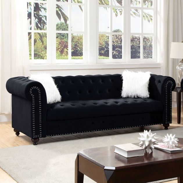 Furniture of America® Giacomo 2-Piece Black Sofa Set-1