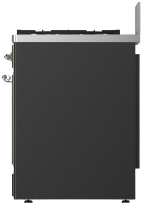 Ilve® Majestic III 30" Graphite Matte Pro Style Dual Fuel Liquid Propane Range with 5 Black Brass Burners and Chrome Trim-2