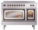 Ilve® Nostalgie II Noblesse 48'' Stainless Steel Pro Style Induction Range with Burnished Trim-1