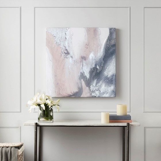 Olliix by Madison Park Bliss Abstract Gel Coat Canvas with Silver Foil Embellishment-4