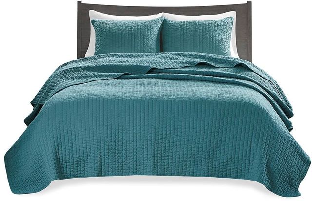 Olliix by Madison Park Teal Full/Queen Keaton Reversible Coverlet Set