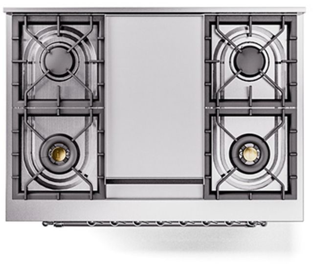Ilve® Nostalgie II Series 36" Stainless Steel Pro Style Dual Fuel Range-2